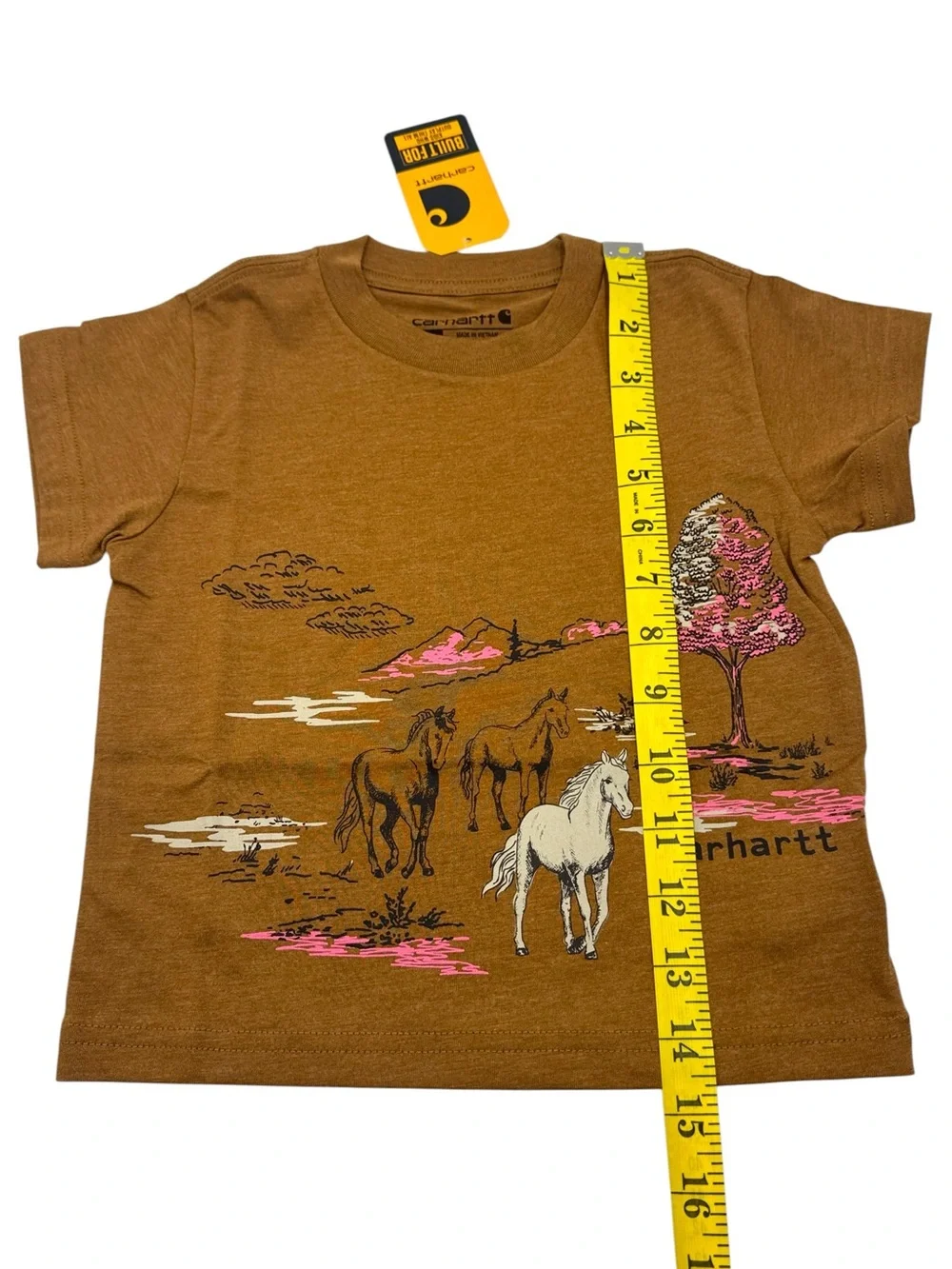 Carhartt Toddler Girls Short Sleeve Wild Horse T-Shirt Brown Heather Size 3T
